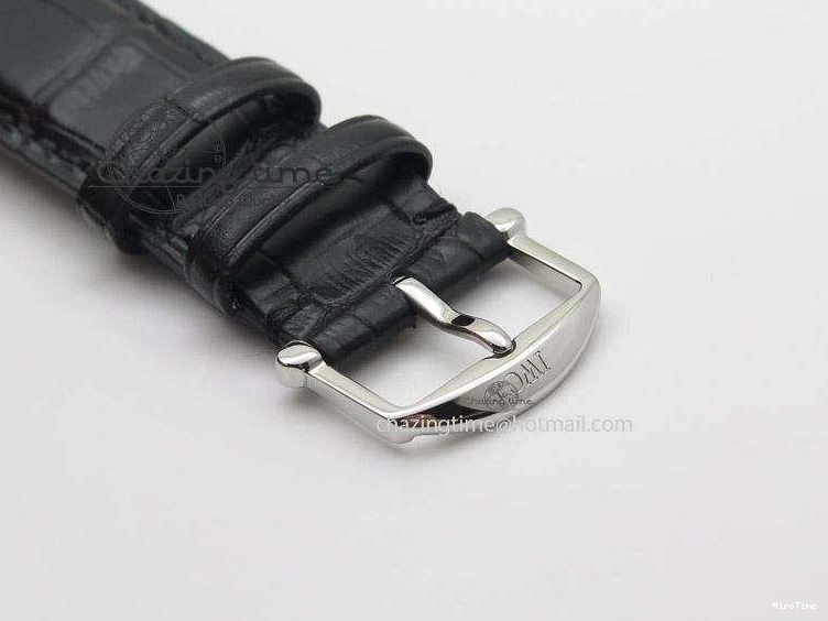 MIROTIME 0420 Portofino Chrono SS Black Dial on Black Leather Strap A Refined 7390